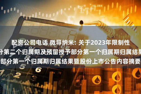 配资公司电话 微导纳米: 关于2023年限制性股票激励计划首次授予部分第二个归属期及预留授予部分第一个归属期归属结果暨股份上市公告内容摘要